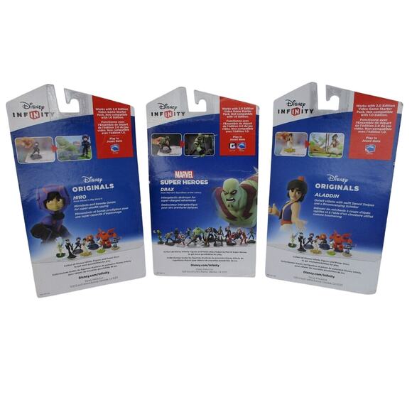 Lot 3 Disney Infinity Marvel 2.0 Drax Aladdin and Hiro BRAND NEW - Picture 2 of 2